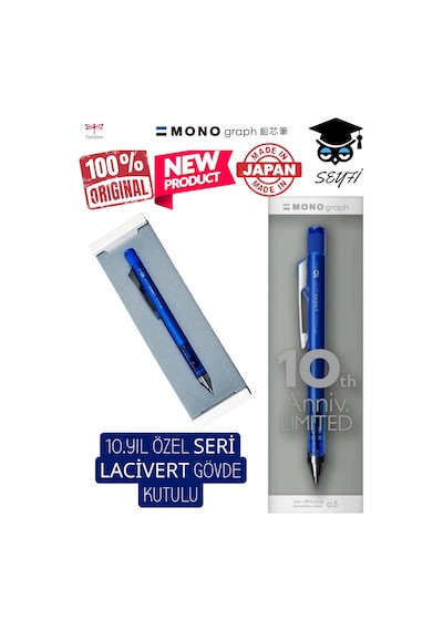 Tombow Mono Graph 0,5 Mm 10.yıl Özel Seri Lacivert Gövde Kutulu Çok Renkli