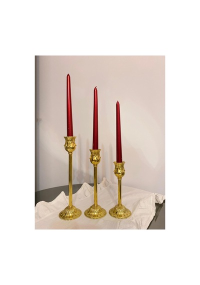 Royal 3'lü Zamak Gold Şamdan & Mumluk Seti Altın - 805652316 Altın