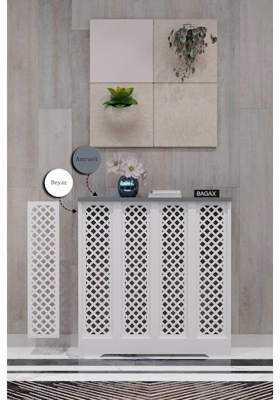 Dekoratif Petek Dolabı Kalorifer Peteği Kapatma Ünitesi Modern Tasarım İç Ölçü 76 Cm Dış Ölçü 80 Cm Petek 76 Beyaz Üstü Antrasit D7 Dekoratif Petek Dolabı Kalorifer Peteği Kapatma Ünitesi Modern Tasarım İç Ölçü 76 Cm Dış Ölçü 80 Cm Petek 76 Beyaz Üstü Antrasit D7
