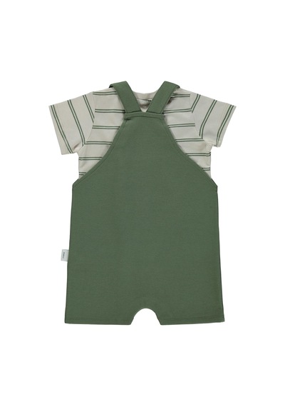 Civil Baby Çizgili Tişört 2'li Set 6-18 Ay Slopet - Haki