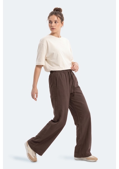 Slazenger Sunflower Kadın Bol Paça Kahve Eşofman Altı