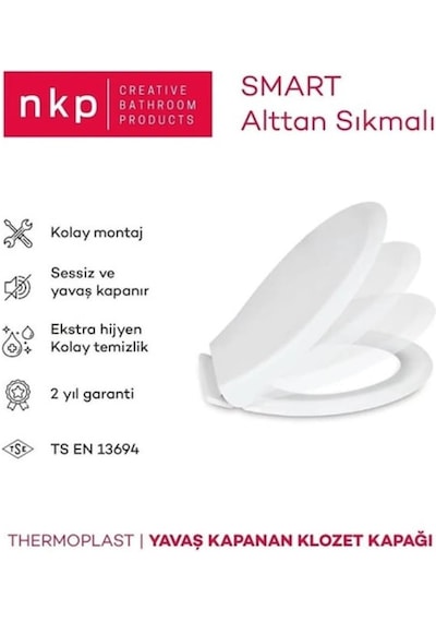 Nkp Smart Thermoplast Yavaş Kapanan Klozet Kapağı - Nkp0303