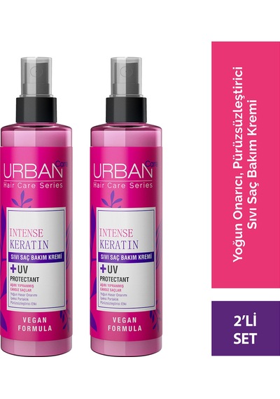 Intense & Keratin Aşırı Yıpranmış Ve Cansız Saçlara Özel Sıvı Saç Bakım Kremi 2x200ml-vegan