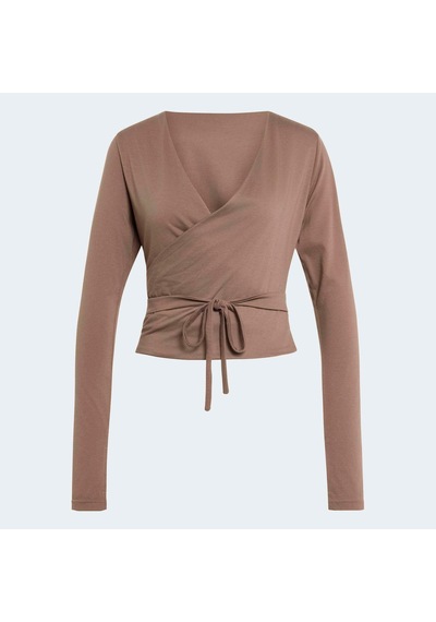 Adidas Studio Soft Ballet Wrap Kadın Kahverengi Üst Ky1960