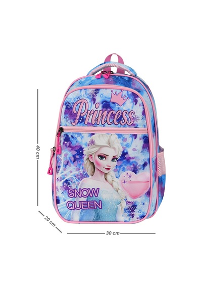 Yeni Sezon Desenli 2 Li Ortopedik Kız Okul Çantası Seti Beslenme Çantası Koyu Pink
