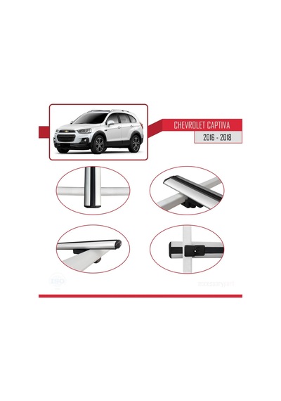 Chevrolet Captiva 2016-2018 Arası İle Uyumlu Basic Model Ara Atkı Tavan Barı Gri 3 Adet