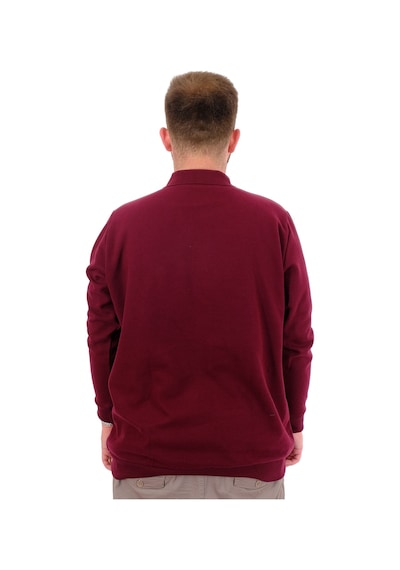 Mode Xl Büyük Beden Erkek Sweat Polo Yaka Selanik Nakışlı 20440 Mürdüm Mürdüm