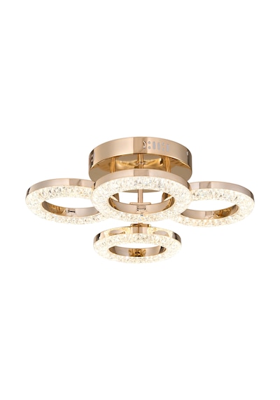 Oylum 4'lü Gold 24 Watt Kristalli Koridor Salon Led Plafonyer Avize Gold