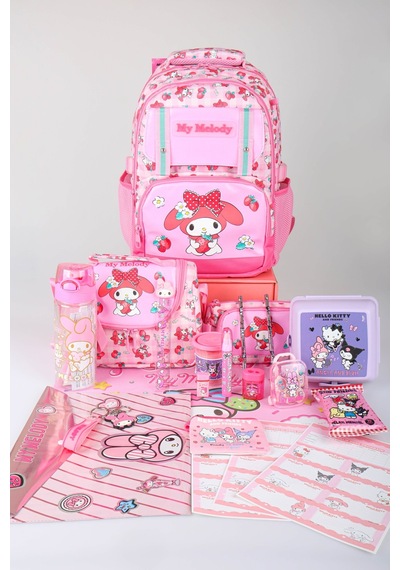 X Dekomus Lisanslı My Melody Sweet Berry Collection Full Kırtasiye Seti Okul,termoslu Beslenme Ve Kalem Çantası,beslenme Kabı,matara Açık Gri