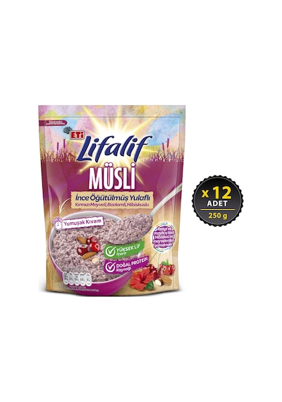 Eti Lifalif İnce Öğütülmüş Müsli Hibiskuslu 12 x 250 G