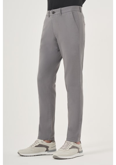 Morven Erkek Gri Yazlık Pamuk Yan Cep Slim Fit Chino Pantolon 25ys003011100 Gri