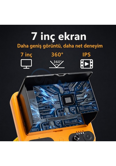 Uninet 355 Derece Dönebilen Iki Kameralı Kayıt Yapabilen Endüstriyel Drenaj Tesisat Kamerası 30 Metre 23mm Kablolu Ptz Kamera