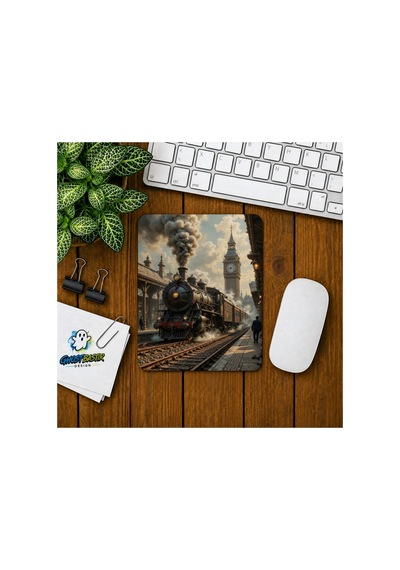 Londra Tren İstasyonu Baskılı Oyuncu Mousepad 0178