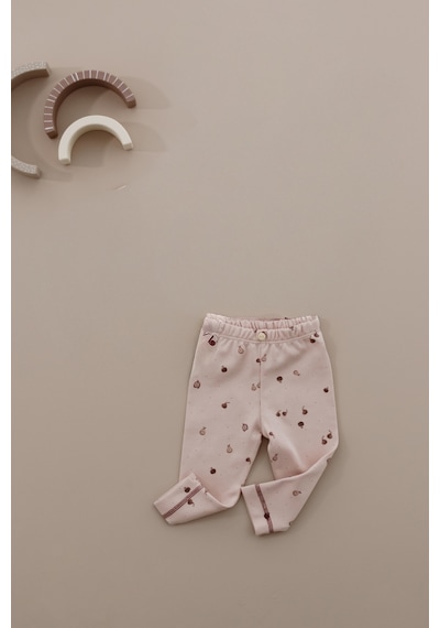 Oh La La Koala Armut Baskılı Paça Dikiş Detaylı Bebek Tayt Bej