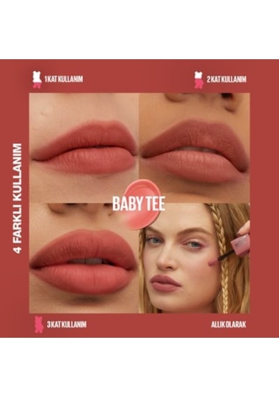 Uzun Süre Kalıcı Likit Mat Tint, 25 Baby Rengi İle 00
