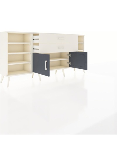 Arges Konsol 7 Raflı 2 Çekmeceli 2 Kapaklı 176x30x83 Aytaşı-antrasit/aytaşı Antrasit/aytaşı