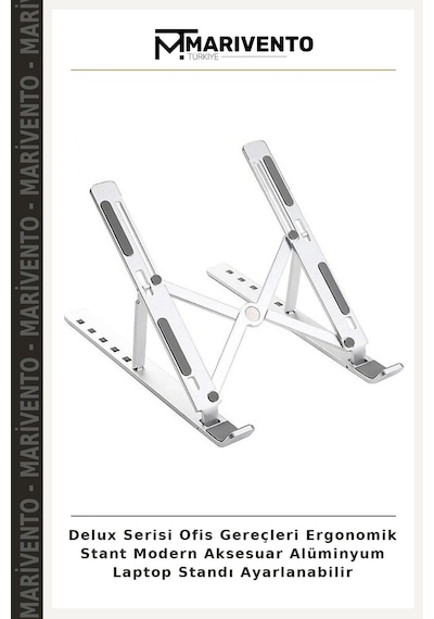 Delux Serisi Ofis Gereçleri Ergonomik Stant Modern Aksesuar Alüminyum Laptop Standı Ayarlanabilir