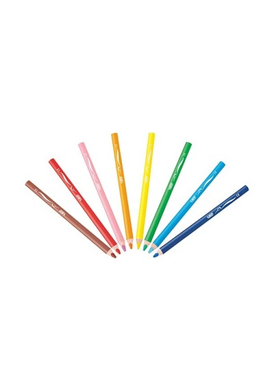 Kids -üç Kenarlı-yumuşak Boyama Kalemi 6 2 Mm 8-çeşitli Renklerde Kartonetuı Her Biri 8 Adet -dahil Kalemtraş Çok Renkli