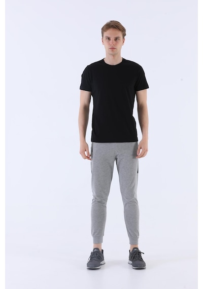 Maraton Sportswear Regular Erkek Ribana Paça Basic Gri Melanj Eşofman Altı 21014-gri Melanj Gri Melanj