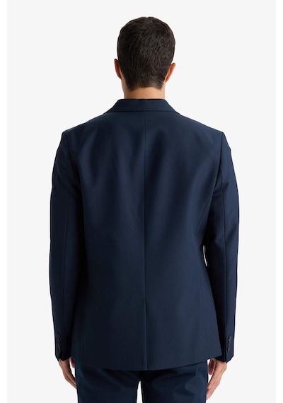 Defacto Slim Fit Dar Kesim Çapraz Dokuma Düğmeli Blazer Ceket F7232AX25AU