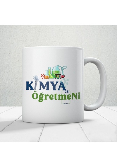 Kimya Öğretmenlerine Özel Öğretmenler Günü Hediyelik Baskılı Kupa Beyaz