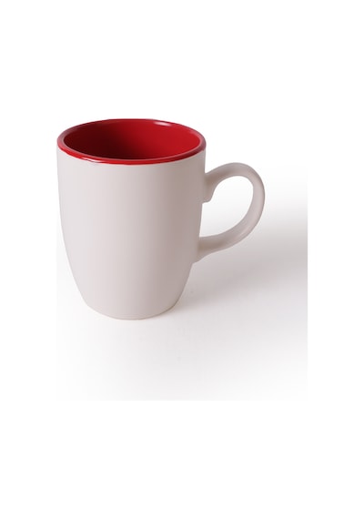 Keramika Mat Beyaz / Kırmızı Bulut Kupa 9 Cm 6 Adet Çok Renkli
