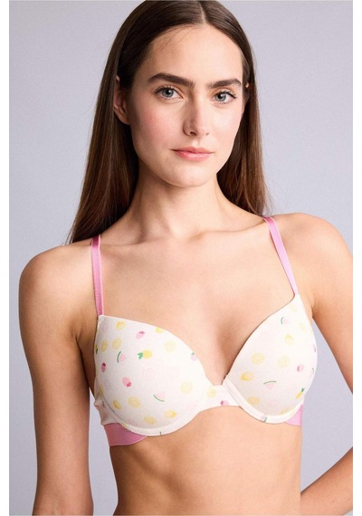 Defacto Meyve Desenli Kaplı Pedli Balenli Bra H4859ax26spwt16 Beyaz-wt16