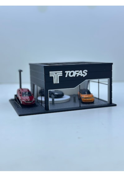 1/64 Ölçekli Tofaş Diorama Tasarımlı Araç Sergileme Garajı 3d Baskı