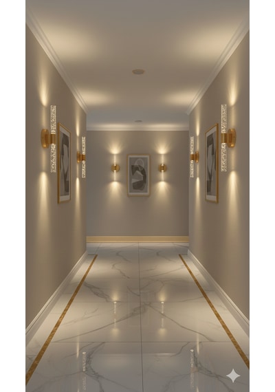 Bhbackhome Bubbleflux Şık Tasarım Modern Ledli Aplik 40 Cm Elektrikli Kumandalı Gold