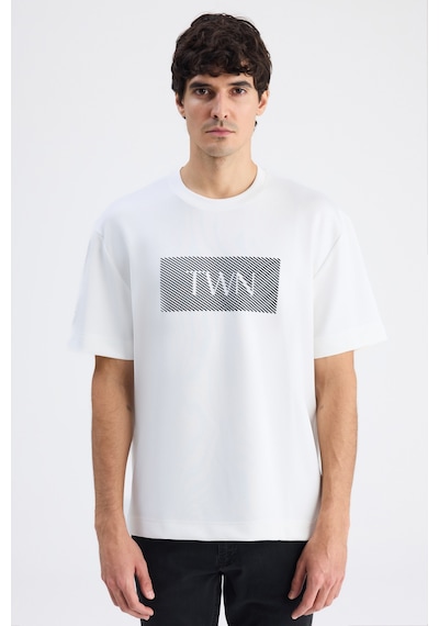 Twn Relaxed Fit Ekru Düz T-shirt 6ec146171620m Çok Renkli