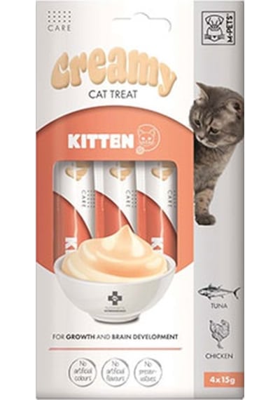 M-pets Ton Balıklı Ve Tavuklu Krema Yavru Kedi Ödül Maması 4x15 Gr 244-30045.01