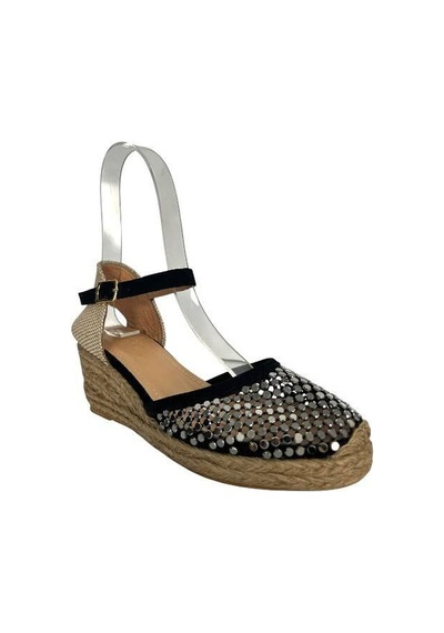 Kemal Tanca 877 T01 Kadın Dolgu Topuklu Espadril Siyah