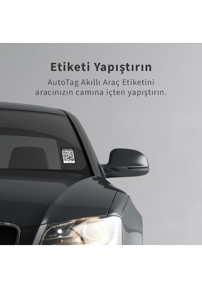 Autotag Qr Kodlu Akıllı Araç Etiketi - Karekod Numaratör - İçten Yapıştırmalı Cam Etiket Genel