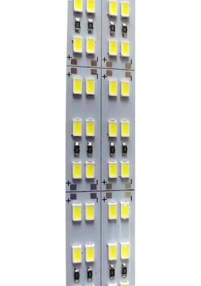 5730 Çift Sıra Alüminyum Çubuk Led Beyaz 12v 144 Ledli 1 Metre