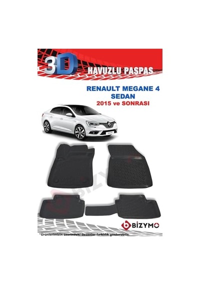 Bizymo Renault Megane 4 Sedan 2015 Ve Sonrası 3d Paspas Takımı Açık Bej