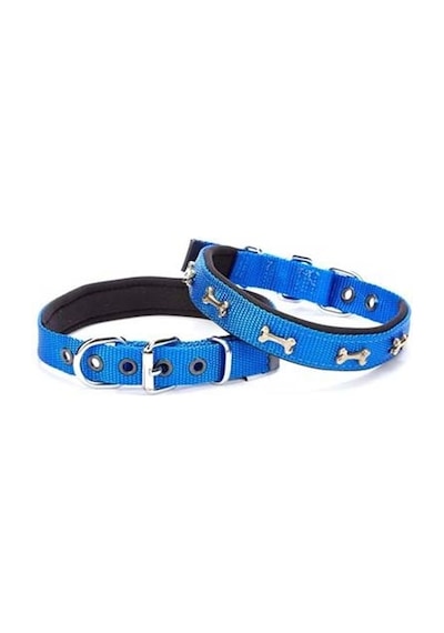 Doggie Comfort Dokuma Kemikli Köpek Boyun Tasması M Mavi 2x3