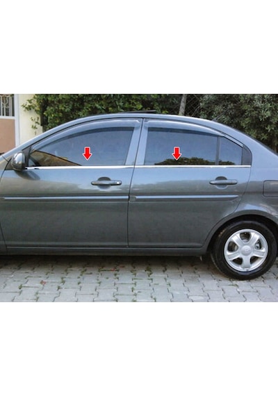 Hyundai Accent Era Krom Cam Çıtası 4 Prç 2005-2011 Arası P.çelik