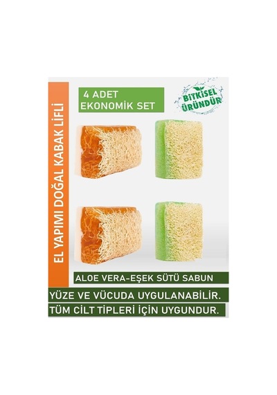 Doğal Kabak Lifli Aloe Vera Sabunu 4 Lü Set - 317805526 Diğer