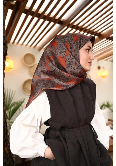 Silk Home Twill İpek Eşarp - 11468-23 Kiremit