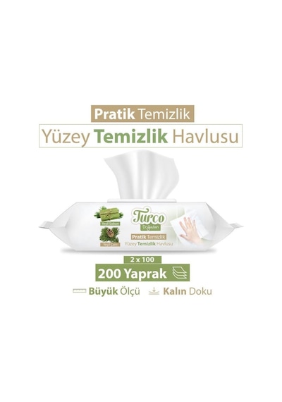 Turco Doğadan Pratik Temizlik Turco Doğadan Pratik Yüzey Temizlik Havlusu 2x100 200 Yaprak Diğer