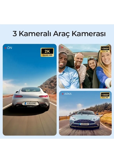 S58 4g Sim Kartlı Ticari Yönetmelik Uyumlu 4k 3 Kameralı Araç Kamerası - Sos Butonlu
