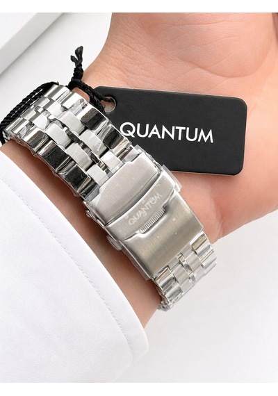 Quantum 10 Atm Suya Dayanıklı+ Bileklik Hediyeli Komple Çelik Erkek Kol Saati Vs.blkt.1040 Gümüş