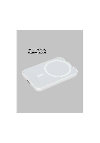 Manyetik Kablosuz Powerbank - Ultra Hafif, Apple iPhone 12-15 Uyumlu Siyah
