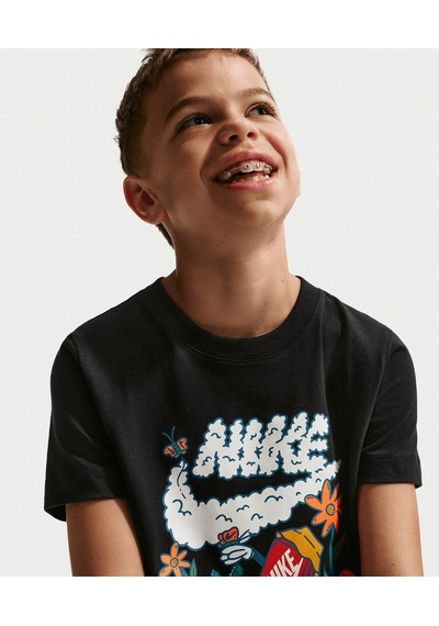 Nike Nsw Boxy Rest Pamuklu Çocuk Siyah Tişört