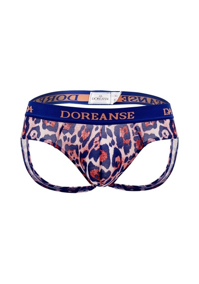 Doreanse Erkek Leopar Fantazi Jockstrap Destekli String Tanga 127