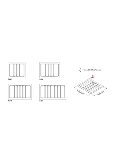 Starax 84x49 Antrasit Plastik Kepçelik 7 Gözlü Modül 90cm S-2690-ap Çok Renkli