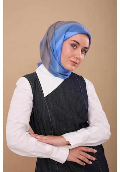 Silk Home Olinda İpek Eşarp 47005-03 Gümüş, Mavi, Gri, Mor, Bebe Mavi