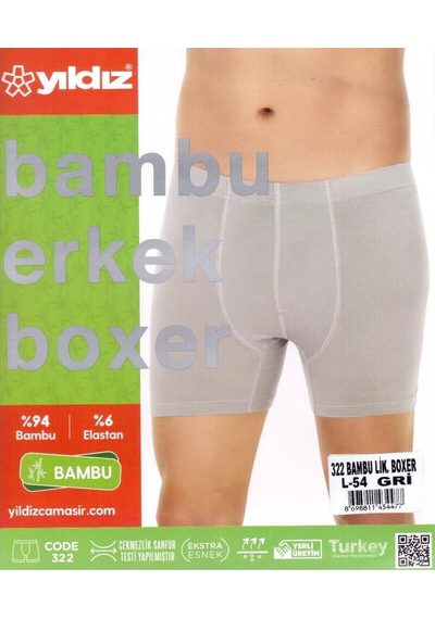 3'Lü Beyaz Bambu Erkek Boxer 320 001