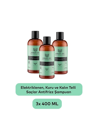 Elektriklenen Kuru Ve Kalın Telli Saçlar İçin Elektriklenme Karşıtı Antifrizz Şampuan 400 Ml X3