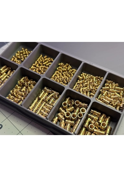 Bezos 3d Baskı 10 Bölmeli Menteşeli Organizer Kutu Vida Cıvata Ve Küçük Parça Saklama Kutusu Gri Bezos1